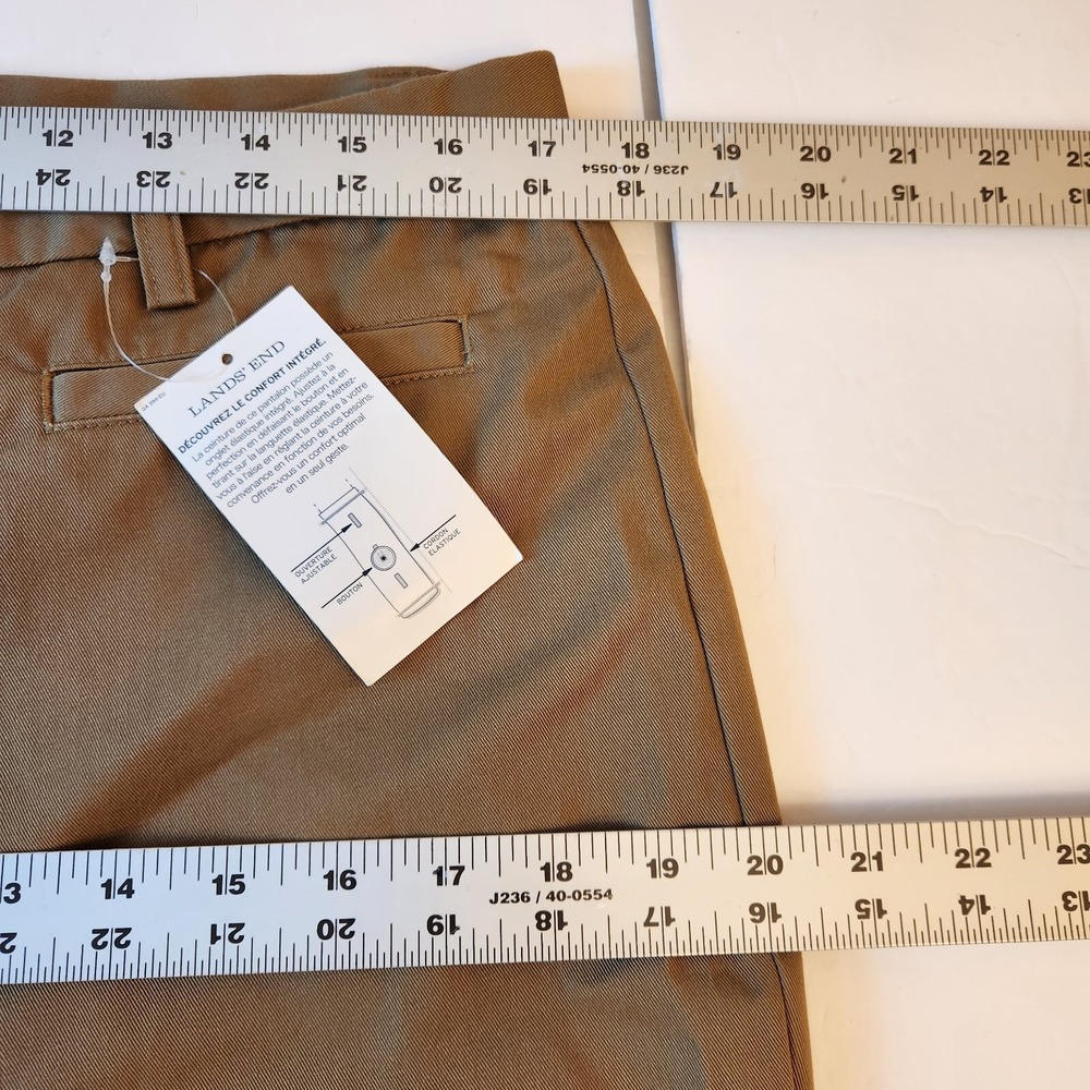 NWT Lands' End Twill Chino Khaki Pants Womens Fit 3 Size 12 Tan Straight Leg New - Picture 8 of 16